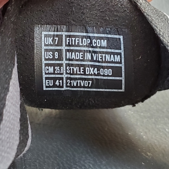 FitFlop Walkstar Black Leather Nylon Flip Flop Toe-Post Wedge Platform Sandals 9 - Picture 8 of 9